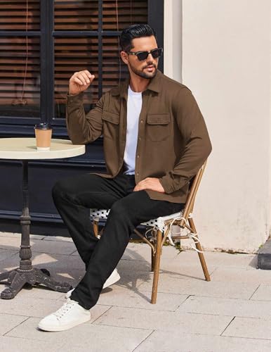COOFANDY Mens Long Sleeve Shirts Casual Button Down Shirt Wrinkle Free Dress Shirt with Pocket3