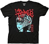 Mens Junji Ito Tomie Shirt - I Am Tomie Kawakami Shirt - Tomie Manga Anime Graphic Shirt (Black, Large)