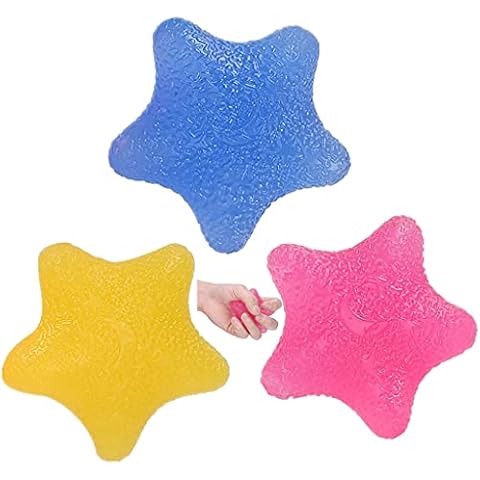 FMELAH Star Shape Hand Therapy Exercise Balls Fidgets Stress Relief Ball Hand and Finger Grip Strengthening Therapy Exercise Gel Squeeze Balls Kits Rehabilitation & Grip Strengthener Cover