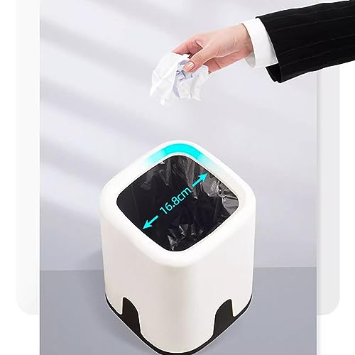 Caneca de basura blanca sin tapa 12L para hogar miniatura 5