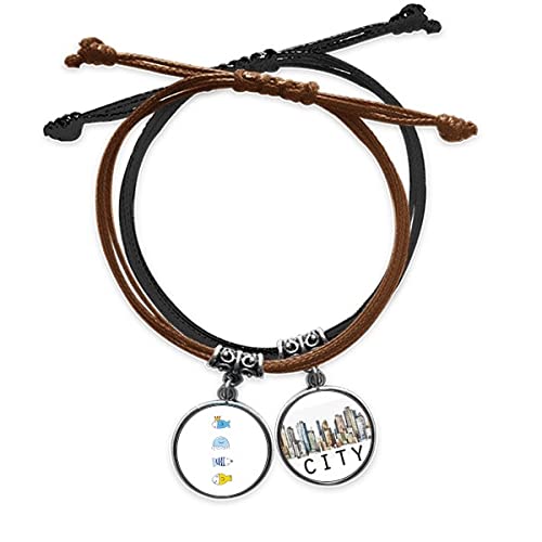Bracelet méduse chaîne main corde poissons de mer et bracelet cuir Sidi ajustable