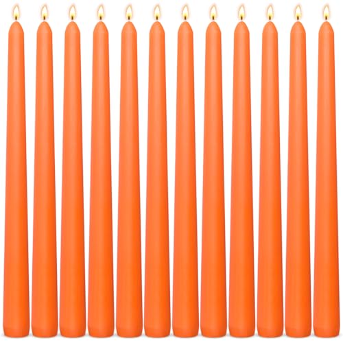 Sihuida Neon Orange Taper Candles for Fall Harvest Halloween Thanksgiving
