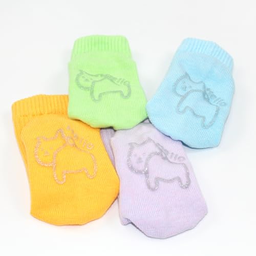 COCOBDOROTHY Melan Pearl Crew Socks for Kids – 4 Pairs Non-Slip, Comfortable, Durable, Made in Korea, Gift Set, Cute Designs2