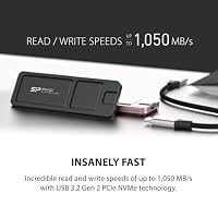 Silicon Power 2TB PX10 USB-C 3.2 Gen 2x2 Portable SSD (Black) – Ansicht 4