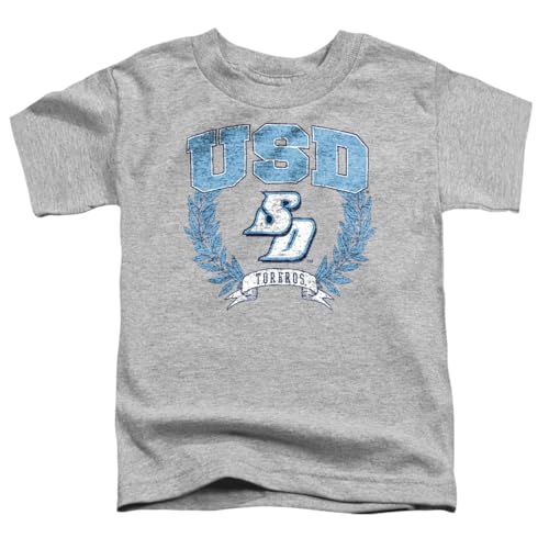LOGOVISION University of San Diego Laurels Dark Kids T Shirt (4) for Toddler Boys and Girls, Athletic Heather
