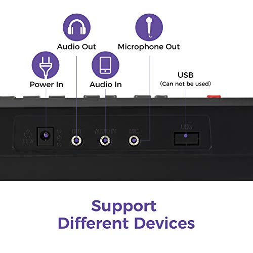 Starfavor 61 Key Kids Electric Keyboard Electronic Piano Small-Sized-Key with Power Supply, Built In Speakers, LED Screen, Microphone, Headphone (SEK-361) Gift for Kids Musical Instrument - Thumbnail 4
