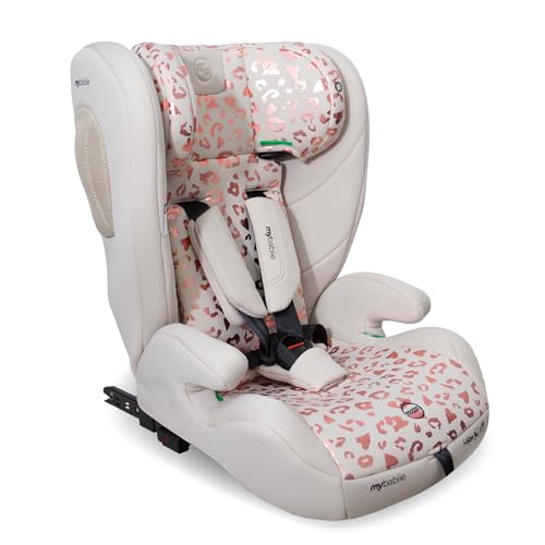 My Babiie MBCS75 - Asiento infantil para niño pequeño a elevador R129, ISOFIX con correa superior, arnés, 76-150 cm (aprox. 9-36 kg, 15 meses - 12 años), i-Size, grupo 1/2/3, ajustable, orientado