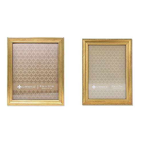 Lawrence Frames Gold Picture Frame Bundle (8x10 and 5x7)