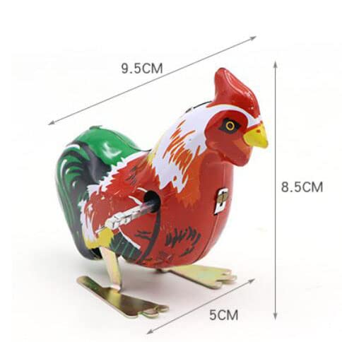 HYSTYLE 4 Pack Clockwork Spring Wind Up Metal Jumping Frog Cock Rabbit Turtle, Retro Vintage Wind Up Clockwork Toy Kids Children Party Favors Christmas Stocking Stuffers - Thumbnail 4