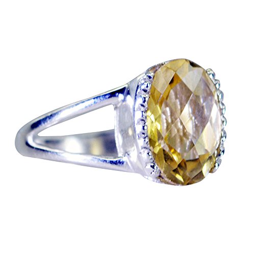 Bague citrine naturelle et argent véritable ajustable à votre taille - 6