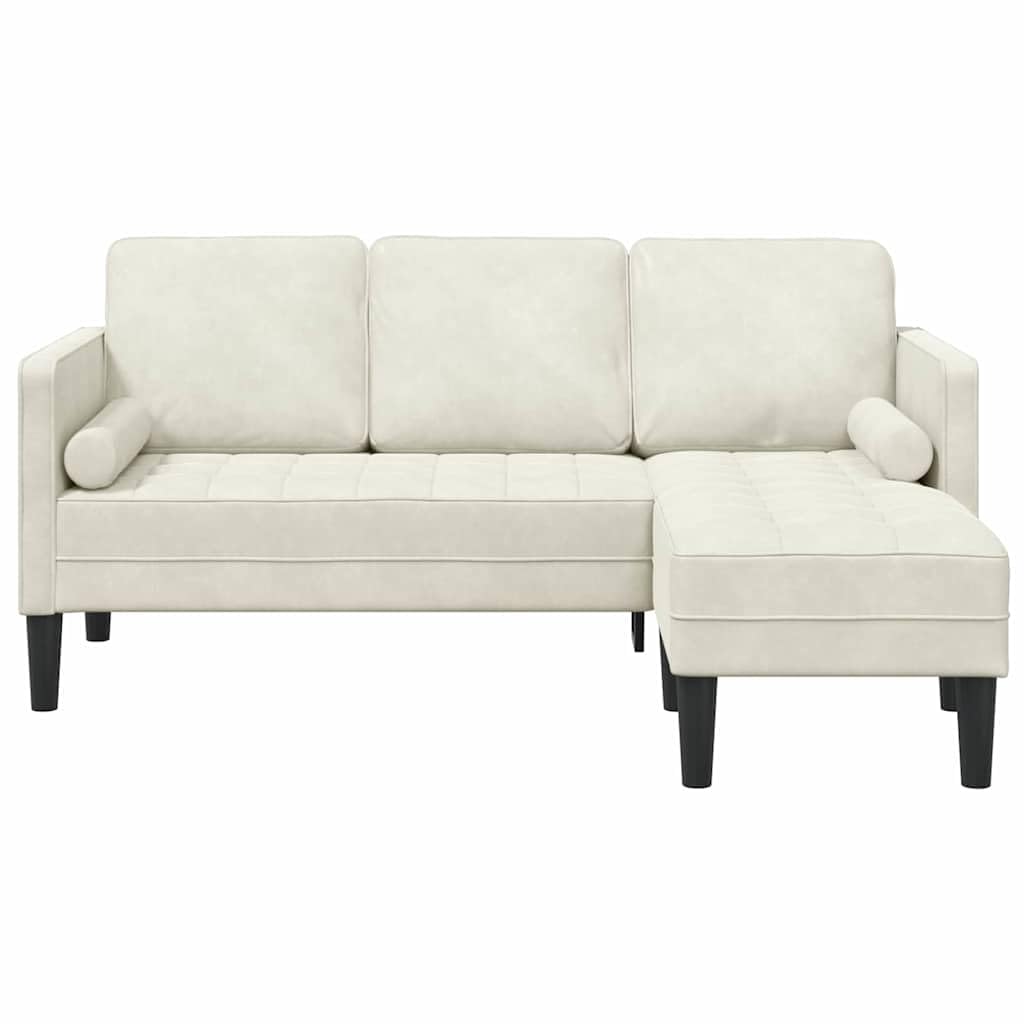 Modernes modulares Ecksofa Set mit Kissen in Creme, Samtbezug aus Polyester, vielseitig konfigurierbar, Flache Armlehne, langlebige Holzwerkstoffkonstruktion, einfache Montage