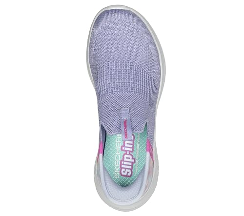 Skechers Kids Girls Ultra Flex 3.0-Colory Wild Sneaker, Lavender/Multi, 5 Big Kid