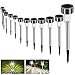 Lampada Solare Giardino Esterno Bawoo 12pcs LED Luci Solari Giardino Lampade da Esterno per Prato LED Lampade Solari Terra IP65 Impermeabile Faretti Solari Luce Inox Paesaggio Strade (Bianco Freddo)