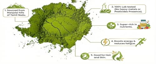 Image of Moringa Powder 200 g, Certified Drumstick Leaf, Pure Murungai Keerai, Munagaku, Sahjan Leaves, Fresh Moringa Leaves Powder for Eating, Hair, Kids, Baby (100g, Pack of 2)