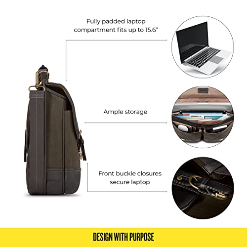 Solo Thompson 15.6-Inch Briefcase With Padded Laptop Compartment, Brown #TOP2