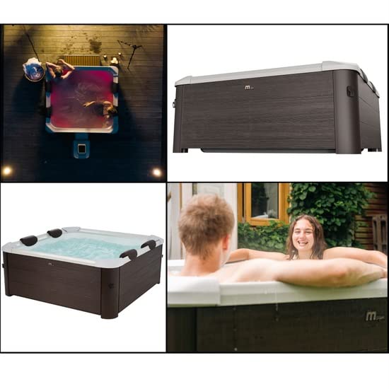 Bagno Italia Minipiscina quadrata per 5-6 persone 160x160 cm 120 getti idromassaggio cromoterapia ozonoterapia
