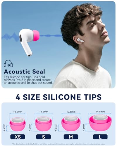Image of 4 Pairs Replacement Ear Tips for AirPods Pro 2nd /1st (Rose red)