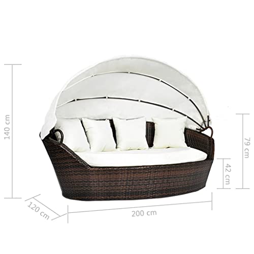 VidaXL Lettino Prendisole con Baldacchino Elegante...