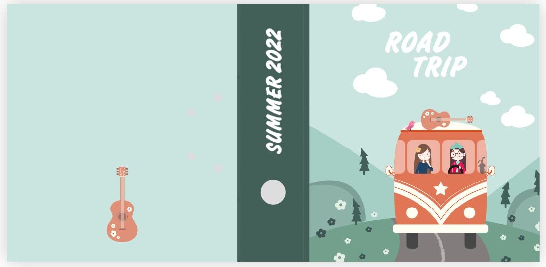 easyprint Ringordner | Ordner | Personalisieren | Road Trip | Mit Griffloch | Für DIN A4 | Schwarz | 7,4 cm breit | Füllhöhe 55 mm | Wohnmobil | Urlaub