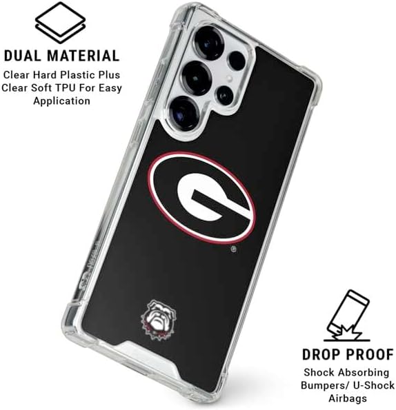 Skinit Clear Phone Case Compatible with Galaxy S25 Ultra - Officially Licensed University of Georgia Logo Design