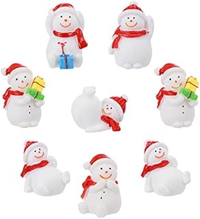 Toyvian 8pcs Mini Fairy Snowman Figurine Miniature Snowman Figurines Resin Snowman Ornament Xmas Party Favors Gifts for Christmas Party Desktop DecorationMixed Pattern