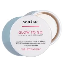 Sonage Glow To Go Glycolic Acid Peel Pads For Face & Body, Professional Strength Exfoliation and Resurfacing AHA Pads That Helps Even Skin Tone, Pore Size, Brighten & Smooths Complexion