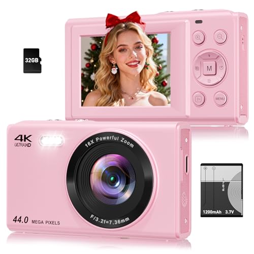 �f�W�^���J�����A4K 44MP �I�[�g�t�H�[�J�X�|�C���g&�V���[�g�J���� 16�{�Y�[�� 2.4�C���` LCD�|�[�^�u���R���p�N�g�J���� �q���A�e�B�[���A�j�̎q�A���̎q�A��l�p(�s���N)