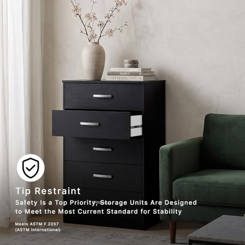 Signature Design by Ashley Finch 5 Drawer Chest of Drawers, Black Dresser - image 5
