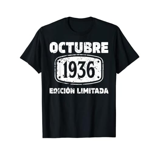 86 Años Cumpleaños Octubre 1936 Hombre Mujer Octubre Camiseta