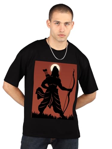 Image of CHKOKKO Mens Polyester Stylish Oversized T Shirt for Daily & Casual Wear Printed Design with Drop Shoulder & Half Sleeves