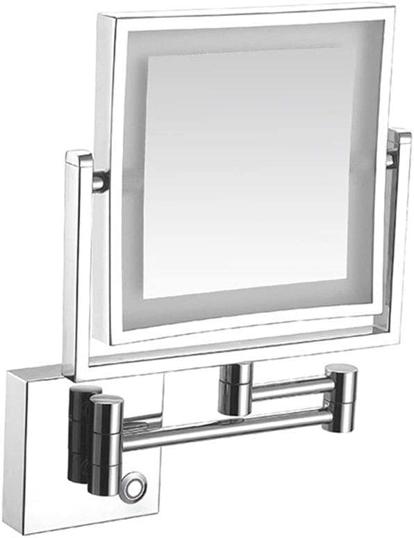Miroir de salle de bain LED noir mat haut de gamme 3X extensible