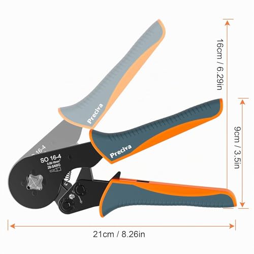 Miniatura 6 de Herramienta Alicates De Terminales Crimpadora, Preciva 0, 08-16 Mm Alicates Para Prensar, Alicates Para Crimpar Terminales, Engarzadora De Terminal Cable Con Carraca De Cuatro Lados