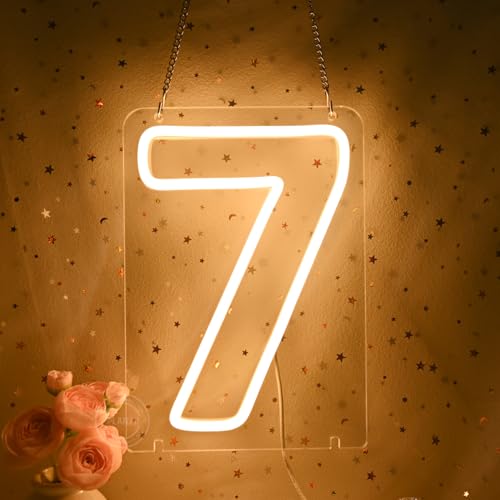 Planzo 7 Seven Led Neon Sign Light 7th Seven Years Old Birthday Wall Decor by Planzo - Used condition - Image 3