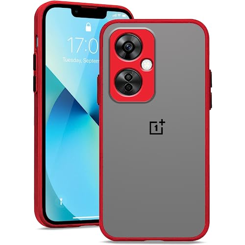 Anlalish Funda compatible con OnePlus Nord N30 5G, translúcida mate, OnePlus Nord N30 5G, funda protectora de TPU a prueba de golpes (rojo)