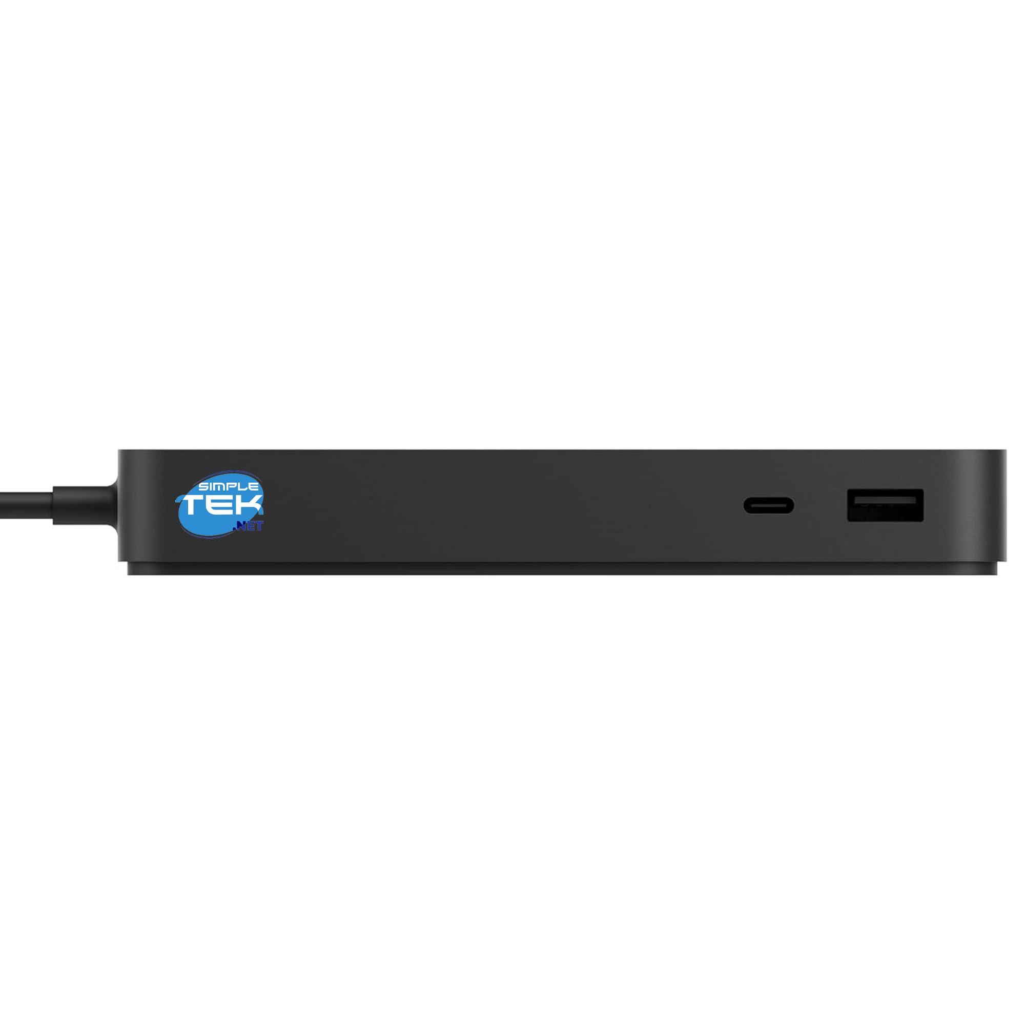SIMPLETEK - Docking station Thunderbolt 165W con alimentatore incluso – 3x USB-C, 3x USB-A, RJ-45, Jack Audio, compatibile con Microsoft Surface Pro