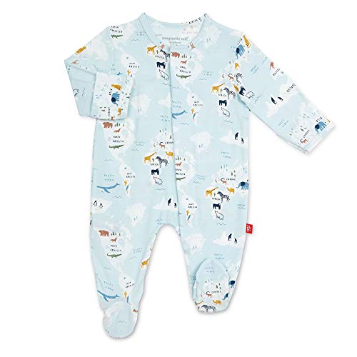Image of Magnetic Me Footie Pajamas Soft Modal Baby Sleepwear with Quick Magnetic Fastener | Boys and Girls Sleeper Preemie-24 Months