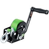 AC-DK 600lbs Heavy Duty Boat Trailer Winch with 19FT Strap, 2-Way Ratchet & 3.2:1 Gear Trailer Winch, Portable Hand Crank Winch for Boat, Truck, Trailer, RV, ATV, Jet Ski