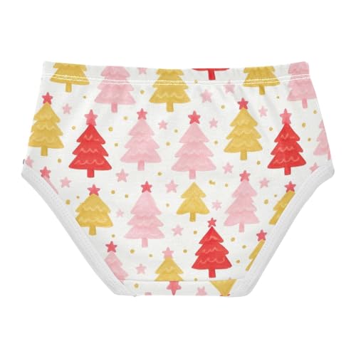 Joisal Artistic Girls Underwear Toddler 2t Cotton Panties for Girl Cute Christmas Trees White Kids Briefs Undies2