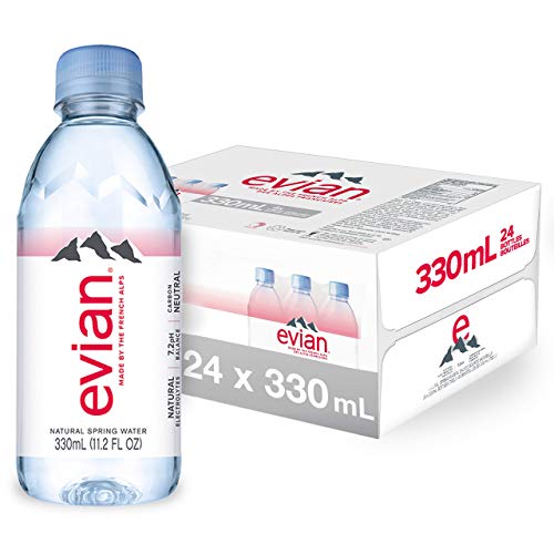 Evian Natural Spring Water - 330 mL Mini-Bottles (Pack of 48)