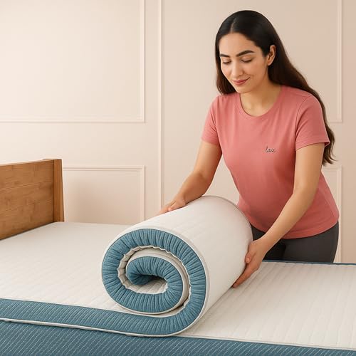 UrbanBed CloudSense Mattress Topper Single Size 78x36 | 2" Thick Bed Mattress Topper for Back & Neck Pain | Senses & Supports Your Sleep | Easy to Set up | Premium UltraFresh Cover | 5 Years Warranty