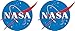 Michael & Rene Pflüger Barmstedt - 5x6 cm - 2 x Mini Premium Autoaufkleber NASA Emblem Logo Astronaut Weltall Sticker Aufkleber Auto Motorrad RC Modellbau