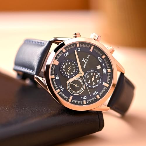Image of Denial Klein Attractive Dial Leather Strap Watch for Men