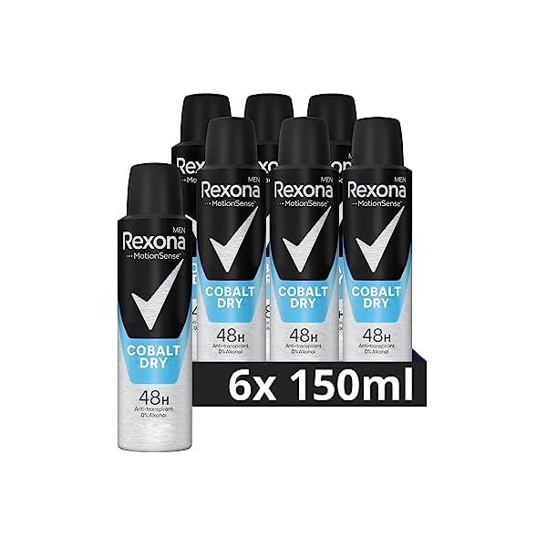 Rexona Men MotionSense Deo Spray Cobalt Dry - Anti-Transpirant mit 48 Stunden Schutz gegen starkes Schwitzen und Körpergeruch - 150 ml (6er-Pack)
