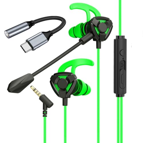 Auriculares para juegos con micrófono, auriculares para juegos con cable para PS4, PS5, Xbox One, PlayStation 5, teléfonos móviles, compatibles con interfaces de teléfono de 3.5 mm y USB-C (tipo C