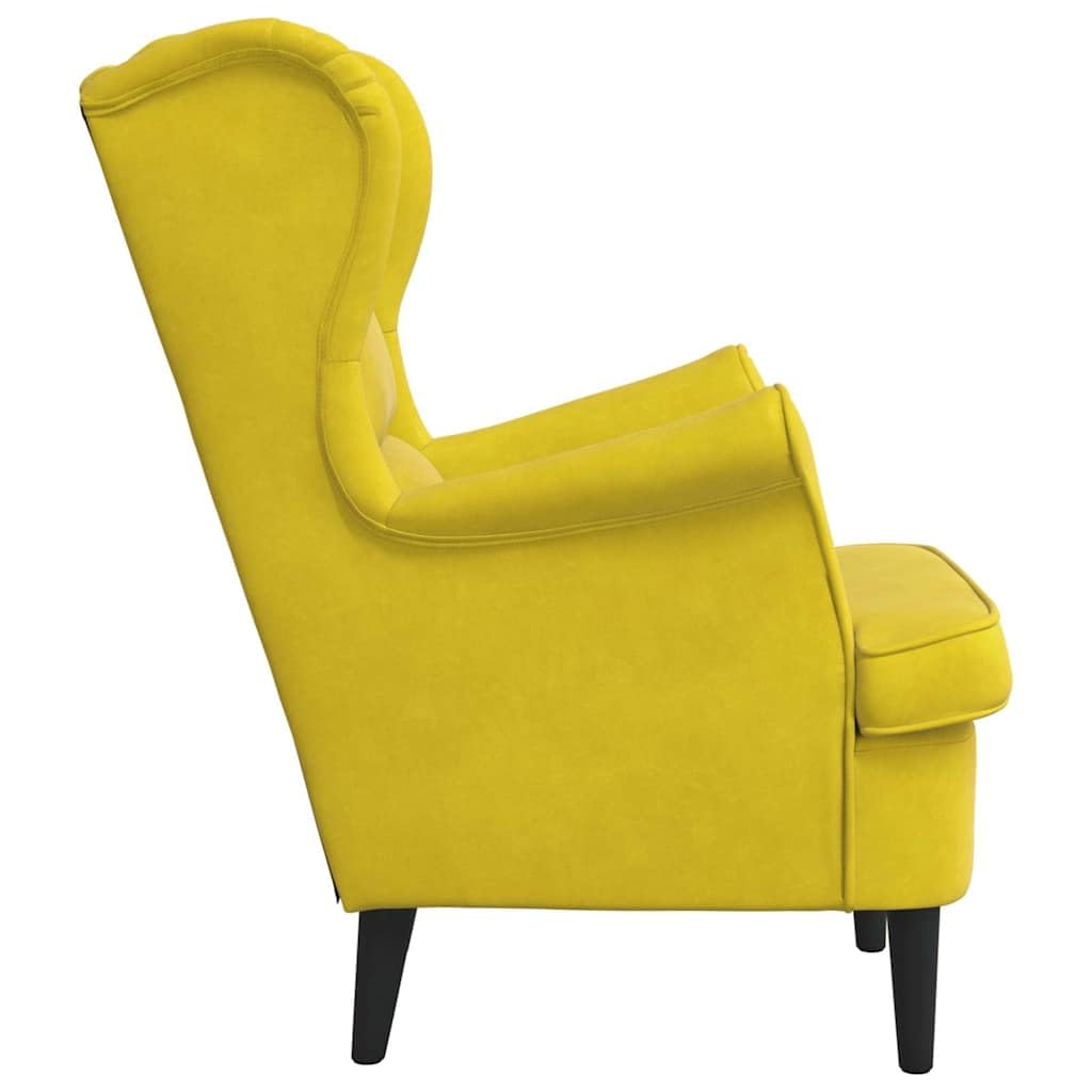 vidaXL Poltrona Giallo Senape in Velluto