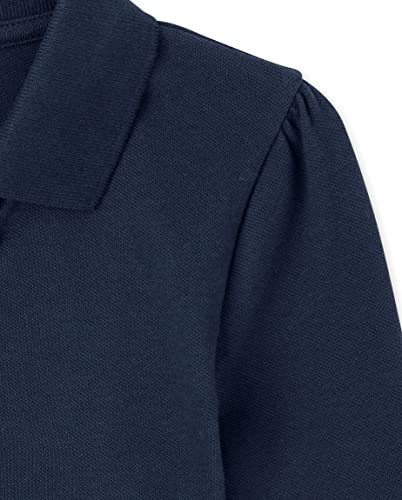 Image of The Children's Place Girls' Uniform Long Sleeve Ruffle Pique Polo