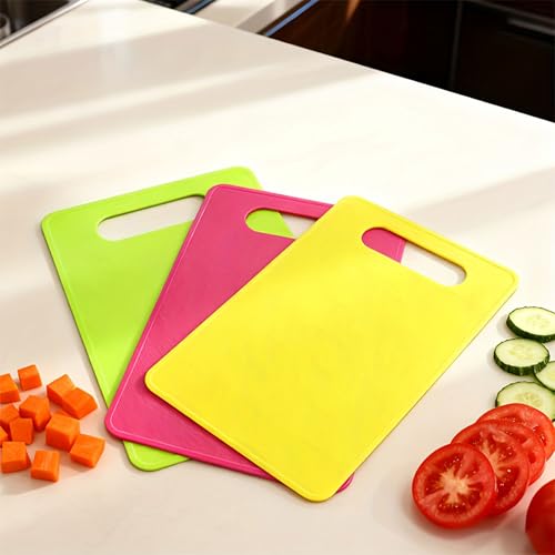 Set de 3 tablas de cortar plásticas antideslizantes con mango miniatura 1