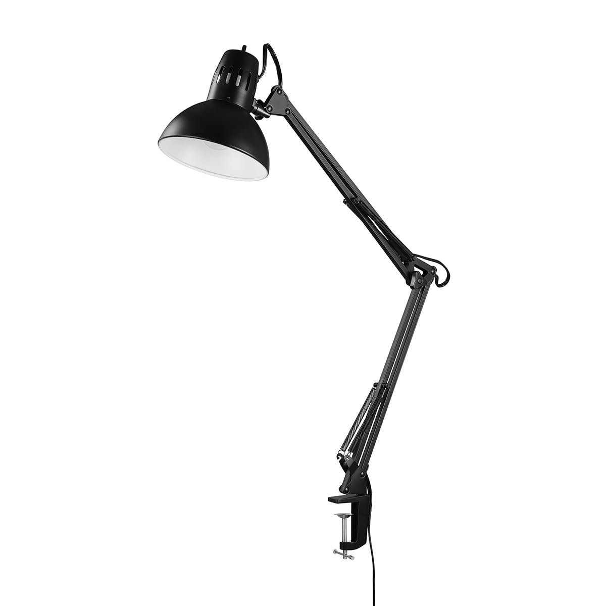 GLOBEElectric 32" Multi-Joint Desk Lamp with Metal Clamp, Black Finish, 56963