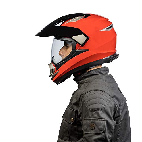 Image of Royal Enfield Explorer Full Face Helmet with clear Visor Red, Size: M( 57-58cm)
