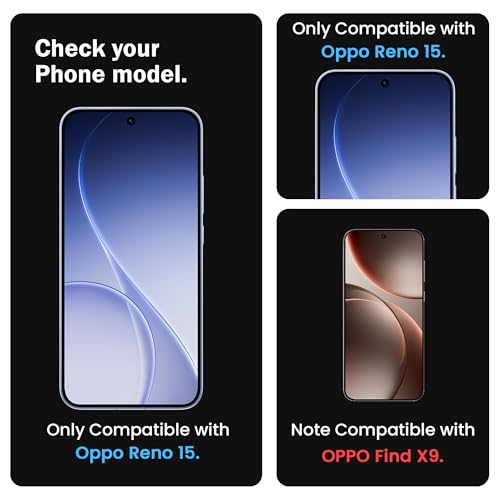 Image of FIRST MART Tempered Glass Screen Protector for Oppo Reno 15 / Reno 15C - Full-Glue Screen Guard, 3D Edge to Edge, HD Clear, Bubble-Free, Case-Friendly, Black, Pack of 2